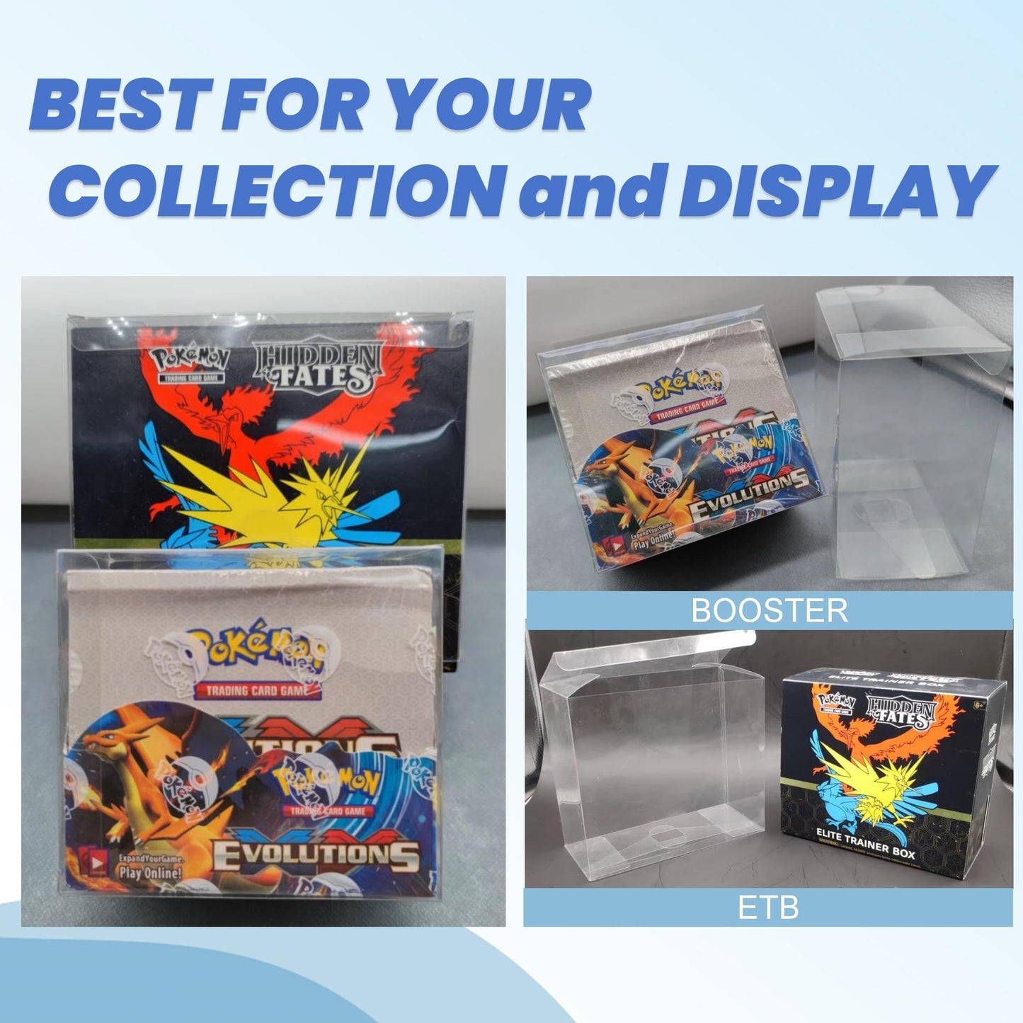 Housylove Booster Box Case (5Pack) - Clear Storage Box For Pokemon Booster Box, 0.50Mm Thick, 5.5 X 3.2 X 4.8 Inches, 5 Count