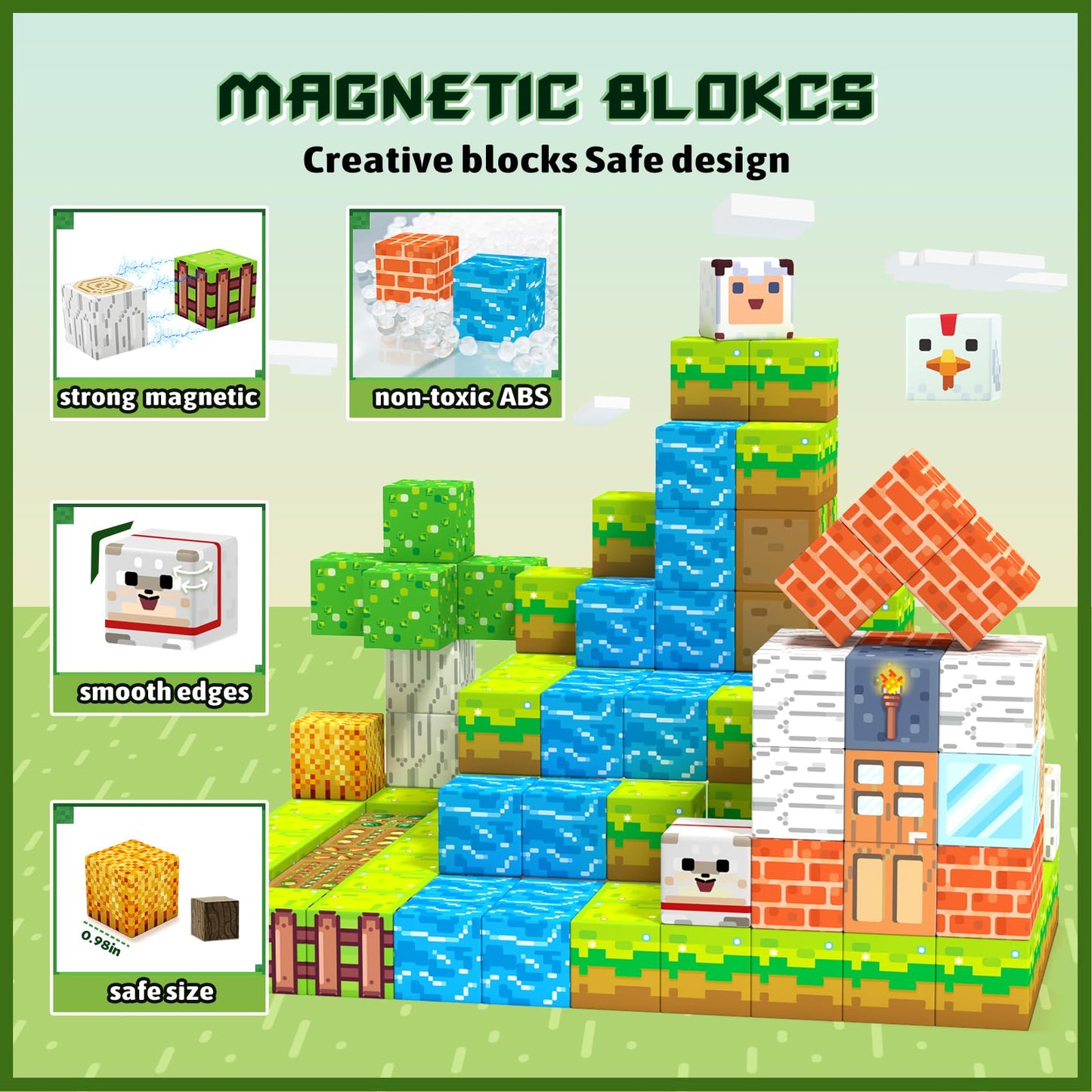Magnetic Blocks, Magnetic Building Blocks For Kids Toys, Creative Preschool Sensory Autism Magnet Toys For Ages 3-5 5-7 8-13,Christmas Birthday For 3+ Years Old Girls & Boys