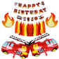 Atpata Funky Fire Engine Fire Fighter Truck Balloons Fire Brigade Theme Fire Van Birthday Party Balloons & Decorations (Fire Tru