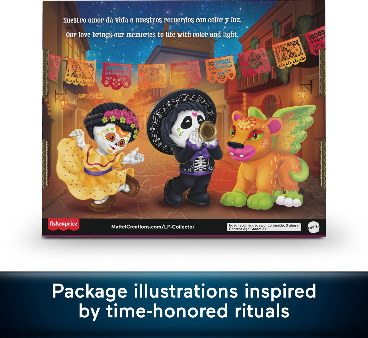 Little People Collector Día De Muertos Special Edition Figure Set, 3 Traditional Characters In Display Box For Adults & Fans