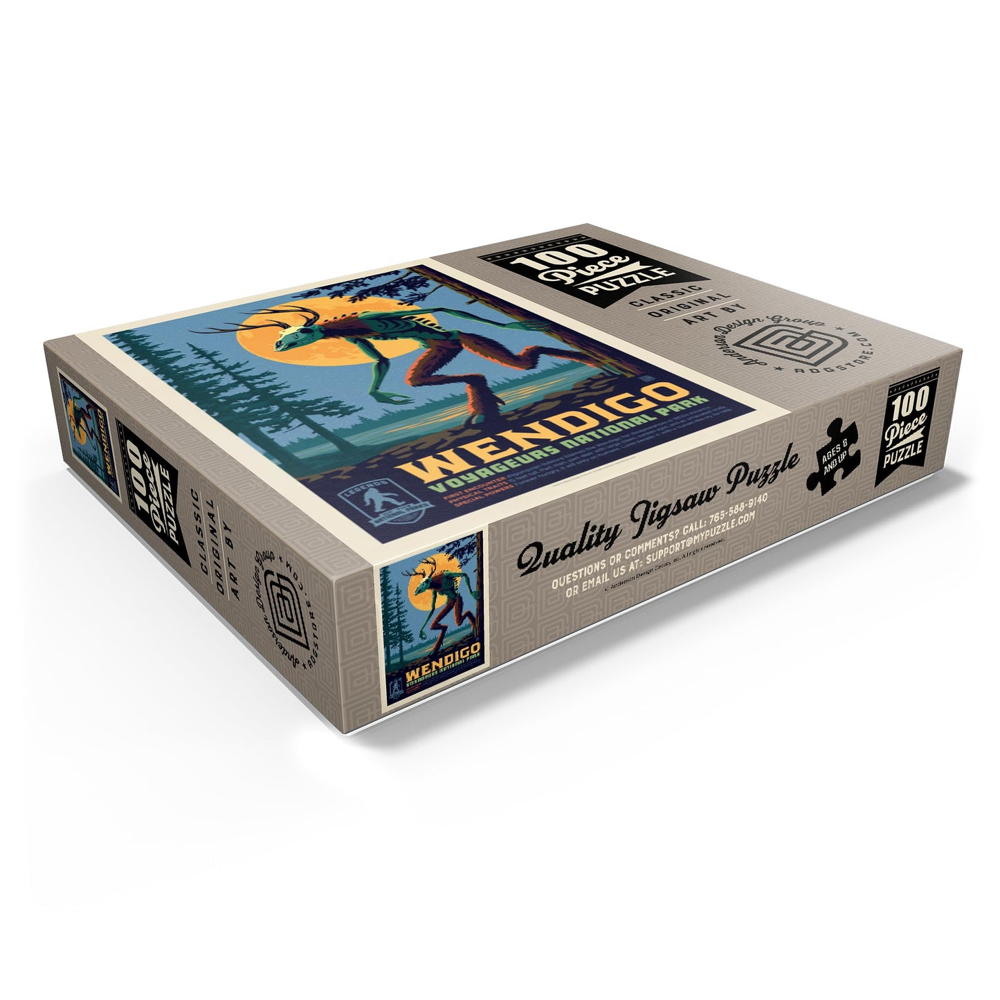 MyPuzzle.com 100 Piece Jigsaw Puzzle - Vintage National Parks Poster, Colorful Cardboard for Adults