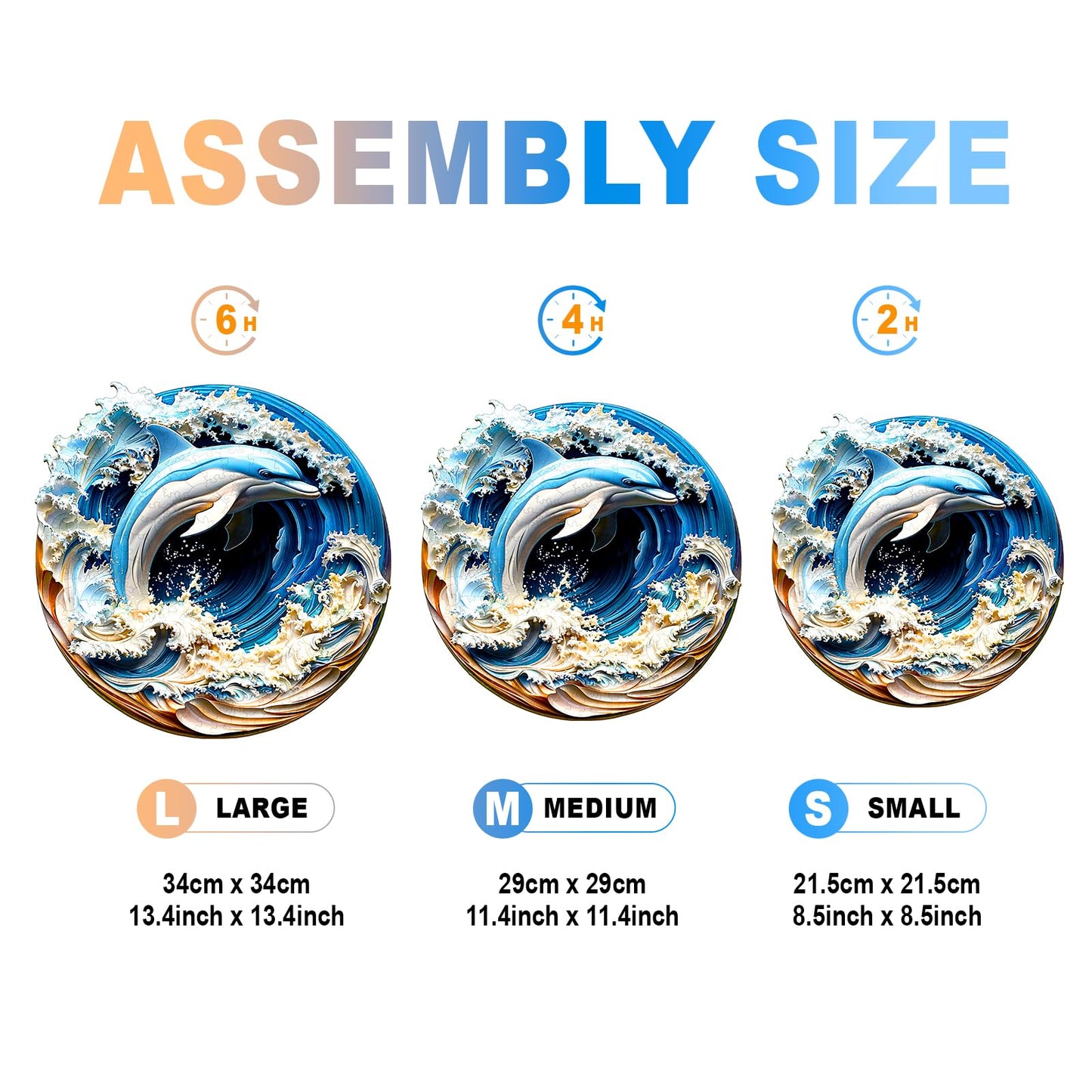 Wooden Puzzles for mature-themeds - 3D Vision Effects Dolphin Wooden Jigsaw Puzzle - Unique Animal Shaped Wood Puzzles mature-themed - Creative Birthday Gift Family Game (300pcs)