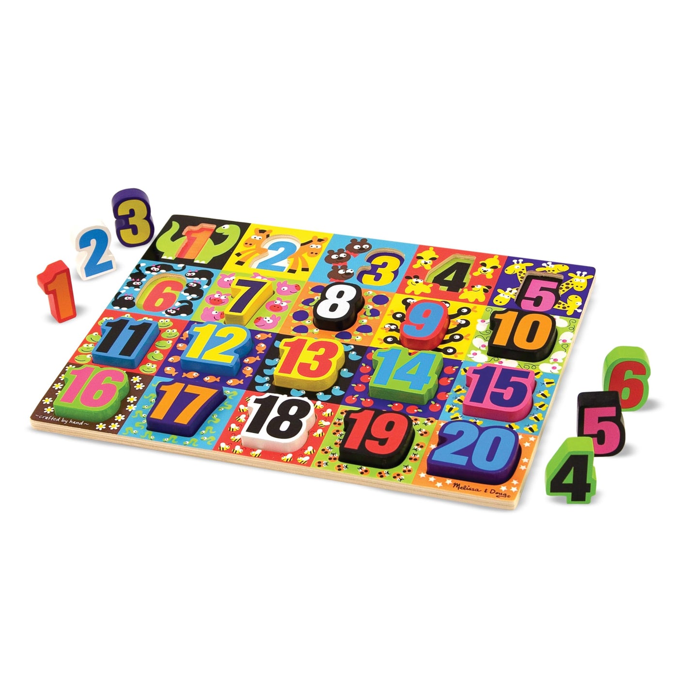Melissa & Doug Jumbo Numbers Wooden Chunky Puzzle (20 Pcs)