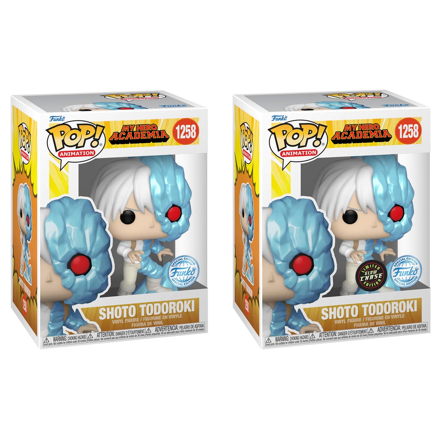 Funko Pop! Animation: My Hero Academia - Ice Shoto Todoroki Special Edition Multicolor Vinyl Figure #1258 (Bundle: Chase And Com