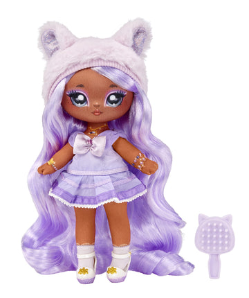 Na! Na! Na! Surprisesweetest Gems™ Juno Summers 7.5' Fashion Doll Light Amethyst Birthstone Inspired With Lavender Hair, Purple Dress & Brush,Poseable,Great Toy Gift Girls Boys Ages 5 6 7 8+ Years