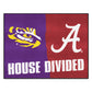 FANMATS 17150 LSU / Alabama House Divided Rug - 34 in. x 42.5 in.