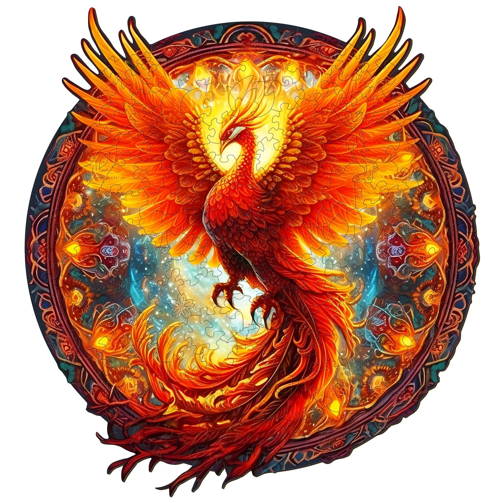 Woodemon Wooden Puzzles For Adults, 200Pcs Phoenix Wooden Jigsaw Puzzles Kids, (M-11.8 * 10.9In) Unique Shaped Animal Wood Puzzles Adults, Christmas Puzzles Xmas Gifts Birthday Family Games