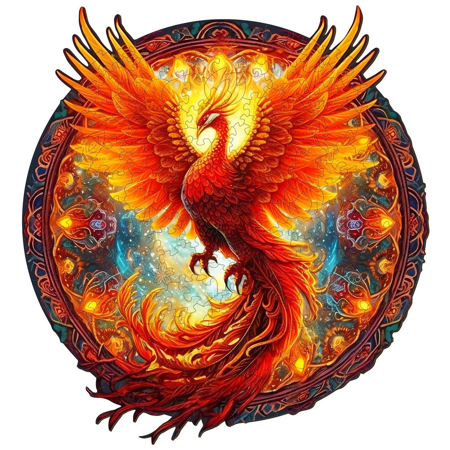 KAAYEE Wooden Jigsaw Puzzles-Wooden Puzzle mature-themed Unique Shape Advanced Phoenix Wooden Jigsaw Puzzle for mature-themed  Family Puzzles 8.5 * 7.9in 100pcs
