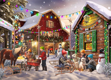Vermont Christmas Company 'Christmas Corner' Jigsaw Puzzle 1000 Piece - Holiday Puzzles For Adults & Families - Randomly Shaped