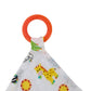 Nojo Sassy Baby Eli Elephant, Zebra And Giraffe Multi-Colored Print 100% Cotton Muslin Security Baby Blanket With Teether