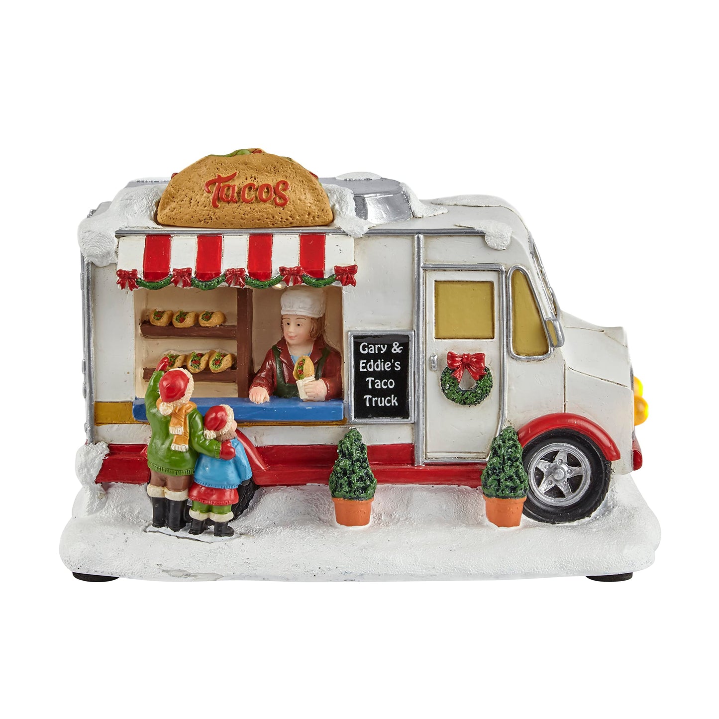 MOMENTS IN TIME LED Lighted Taco Truck Scene, Hand-Painted Resin Holiday Décor, Model NM-X10001