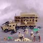Yanscian Military Vehicle Building Blocks Sets with 7 Minifigures Army Vehicle Truck Hummer with protective coveringy Trailer Container Building Kit Car Building Toys Gift for Boys mature-themed.