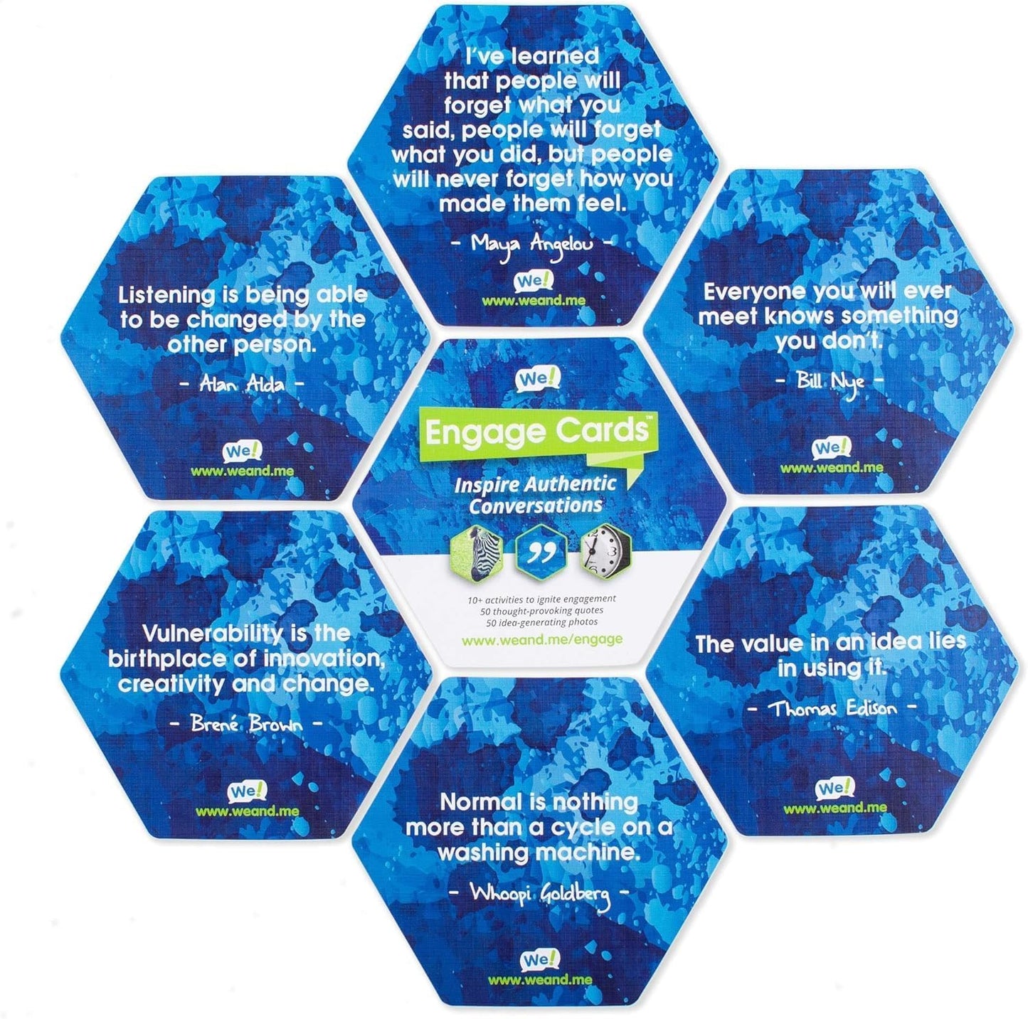 We! Engage Cards - Icebreakers & Team Building Activities - 56 Recycled Paper Cards - Medium Size