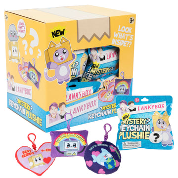 Lankybox Mystery Plush, Collectible Clip-Ons, Officially Licensed Lankybox Merch-Case Of 18 Pieces