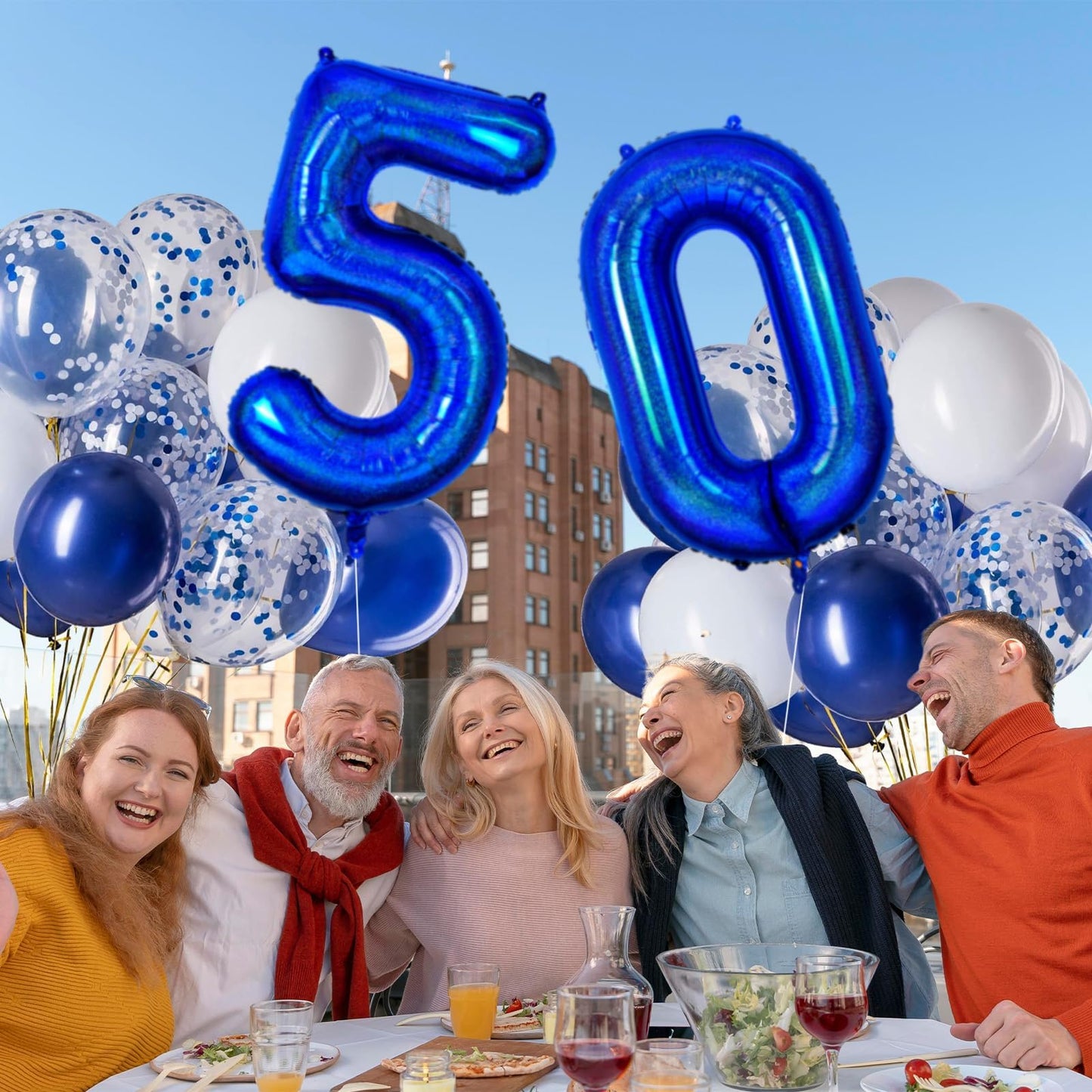 Number 50 Balloon 40 Inch, Navy Blue Big Number Balloon, Giant Foil 50 Balloons Numbers, Helium Birthday Balloons Number For Wom