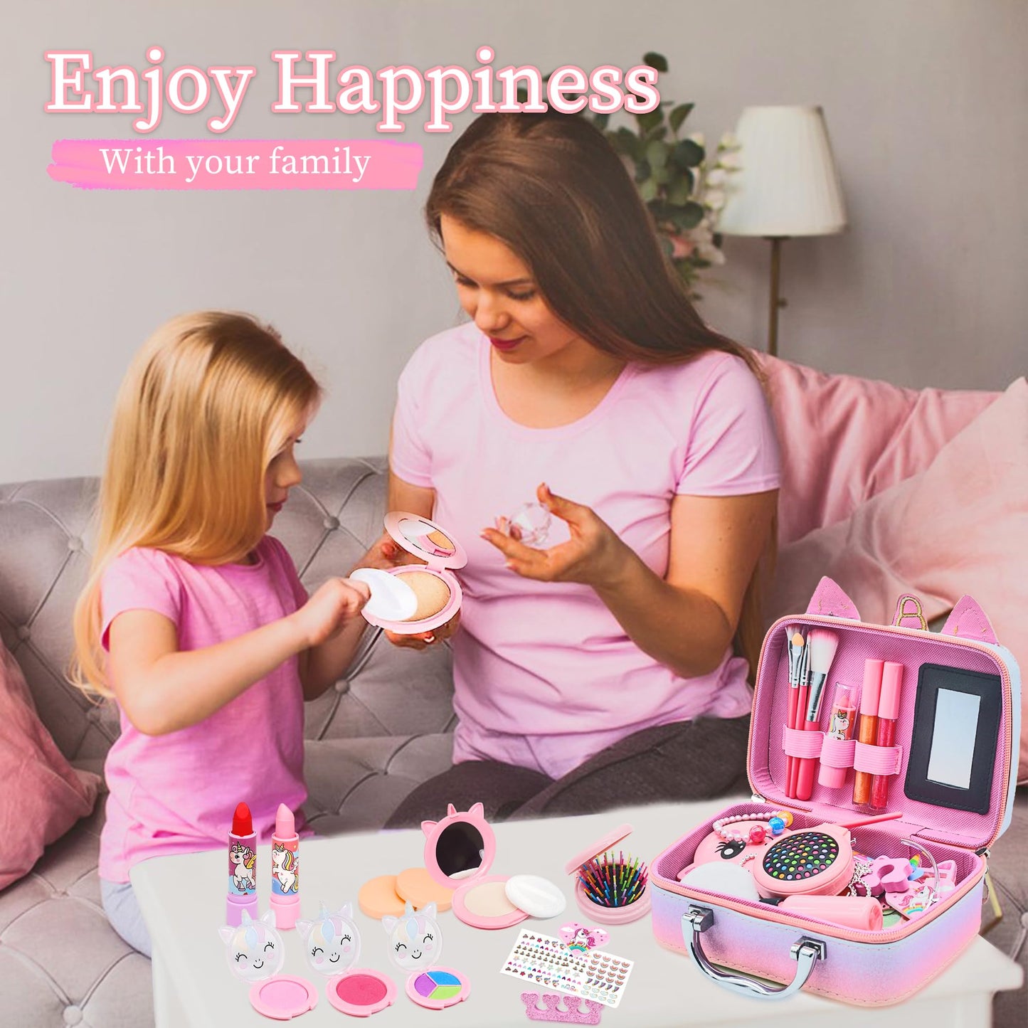 Kids Makeup Kit for Girl - Girls Makeup Kit for Kids, Little Girls Make up Set, Washable Kid Makeup Toy for Toddlers Children Pr