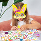 24 Sets Bunny Masks Craft Kits Easter Face Masks Diy Paper Easter Party Mask Art Sets Bunny Face Stickers For Kids Classroom Act