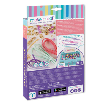Make It Real: Gold-Link Suede Bracelets Kit - Create 6 Unique Cord & Tassel Charm Bracelets, 105 Pieces, Includes Play Tray, Diy Link & Bead Jewelry Kit, Tweens & Girls, Arts & Crafts, Kids Ages 8+