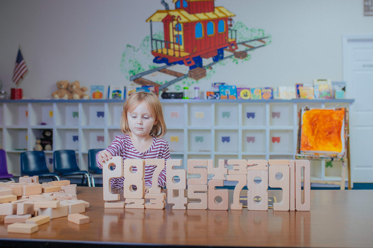 Sumblox All-New Starter Set Of 38 Math Building Blocks - Stem Solid Wood Educational Number Blocks, Includes 36 Activity Cards