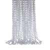 YAXINRUI 33 Inch 7 mm Metallic Sliver Bead Necklaces, 15pcs Mardi Gras Beads Bulk Round Beaded Necklaces Costume Necklace for Ma