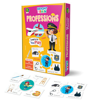 The Book Tree Bright Brain Professions Puzzle - Discover & Match 40 Profession Pieces - Fun Educational Toy For Kids Age 3+ - Gi