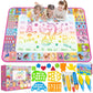 Aqua Water Doodle Mat - Kids Drawing Mat Toddlers Educational Toys For Age 3 4 5 6 7 8 Year Old Boys Girls Gifts - Neon Color Mat Doodle Board Writing Drawing Toys Holiday Christmas Birthday Gifts