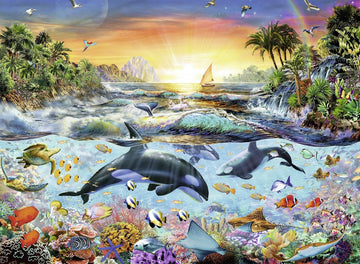 Ravensburger Orca Paradise - 200 Piece Kid'S Jigsaw Puzzle | Unique Piece Design | Anti-Glare Surface | Fsc Certified Materials | Ideal For Developing Concentration And Creativity
