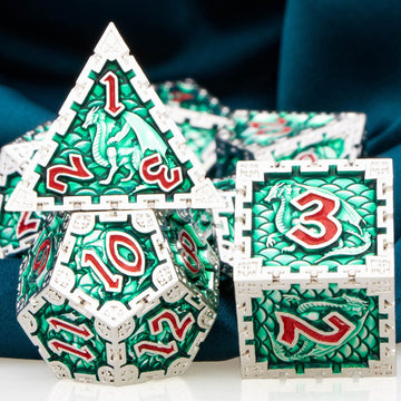 DND Metal Dice Set ARUOHHA Dungeons and Dragons Dice with Gift Box,D&D Dice Set D + D Large Polyhedral Dice for Pathfinder RPG B