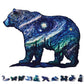 Yjacuing Wooden Jigsaw Puzzles For Adults, 200 Piece Unique Animal Shaped Premium 5Mm Wood Puzzles Family Game (Starry Bear, Med