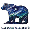 Yjacuing Wooden Jigsaw Puzzles For Adults, 300 Piece Unique Animal Shaped Premium 5Mm Wood Puzzles Family Game (Starry Bear, Lar
