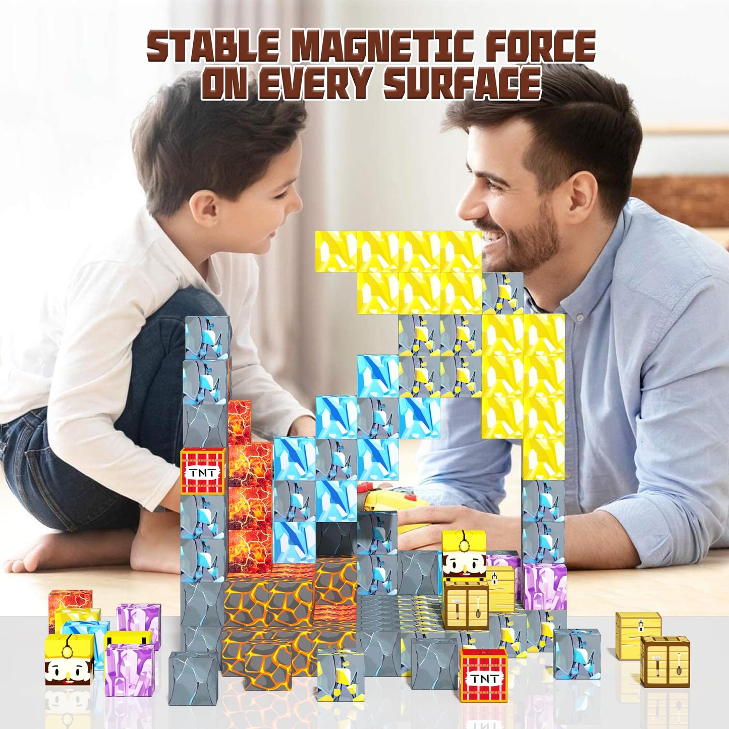 180PCS Magnetic Building Blocks for Kids - 0.8 Pixel Art Magnetic Cubes for Boys Ages 3 4 5 6 7 8-12  decorative replica blade Portal Magnet Block Set  STEM Sensory Educational Toys Ideal Birthday