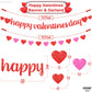 KatchOn, Glitter Happy Valentines Day Banner - 10 Feet, No DIY | Red Pink Heart Garland for Valentines Day Decorations | Valenti