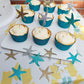 Mybbshower Glitter Paper Starfish Confetti for Birthday Party Table Scatter Beach Theme Party Wedding Decorations DIY Crafts Pac