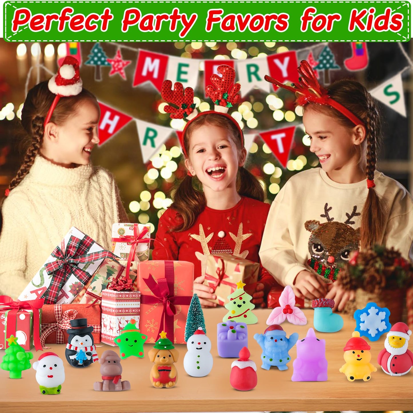 36Pcs Christmas Squishies Mochi Squishy Toys For Kids Party Favors For Kids Goodie Bag Filler Mochi Squishies Stress Relief Toy School Class Exchange Prizes Christmas Stocking Stuffers