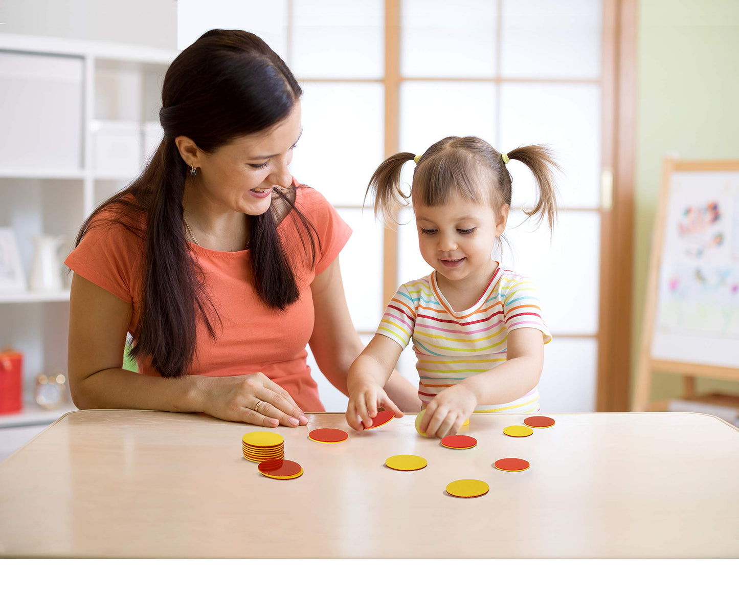 Tommyhome Plastic Two-Color Counter,Red/Yellow,Educational Equipment, Math Classroom Supplies, Let Children Learn Mathematics Be