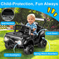 12V Kids Electric Car, Ride On Toys With Parent Remote, Spring Suspension, Bluetooth, Led Lights, 3 Speeds, Power Wheels With Re