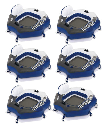 Intex River Run 1 Person Inflatable Tube Raft Float For Lake, Pool, & River, 6 Pack
