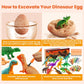 Zippytots Dino Eggs Excavation Dig Kit-12 Unique Dinosaur Eggs With Educational Learning Cards -Easter Eggs Stem Science Activit