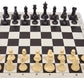 Wholesale Chess Quadruple Weighted Chess Pieces And Vinyl Board - Natural/Black Pieces - Black Board
