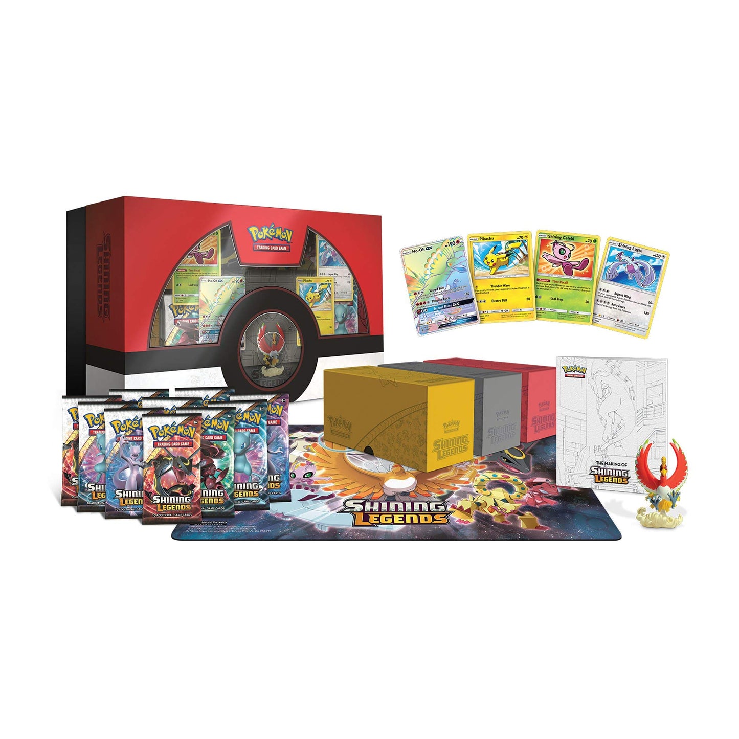 Pokemon Tcg: Shining Legends Super Premium Ho-Oh Collection Box Toy, Red