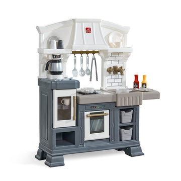 Step2 Gilded Gourmet Kids Kitchen Playset, Indoor/Outdoor Kitchenette, Interactive Play with Lights and Sounds, Made of Durable 