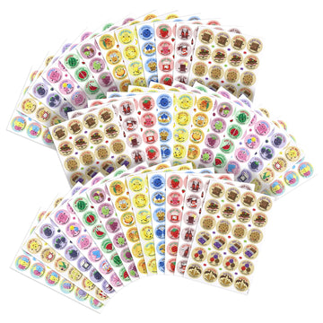 Vkpi Scratch And Sniff Stickers, 1152 Pieces Fruits And Foods Smelly Stickers, 12 Different Scents, 48 Sheets, Reward Motivate S