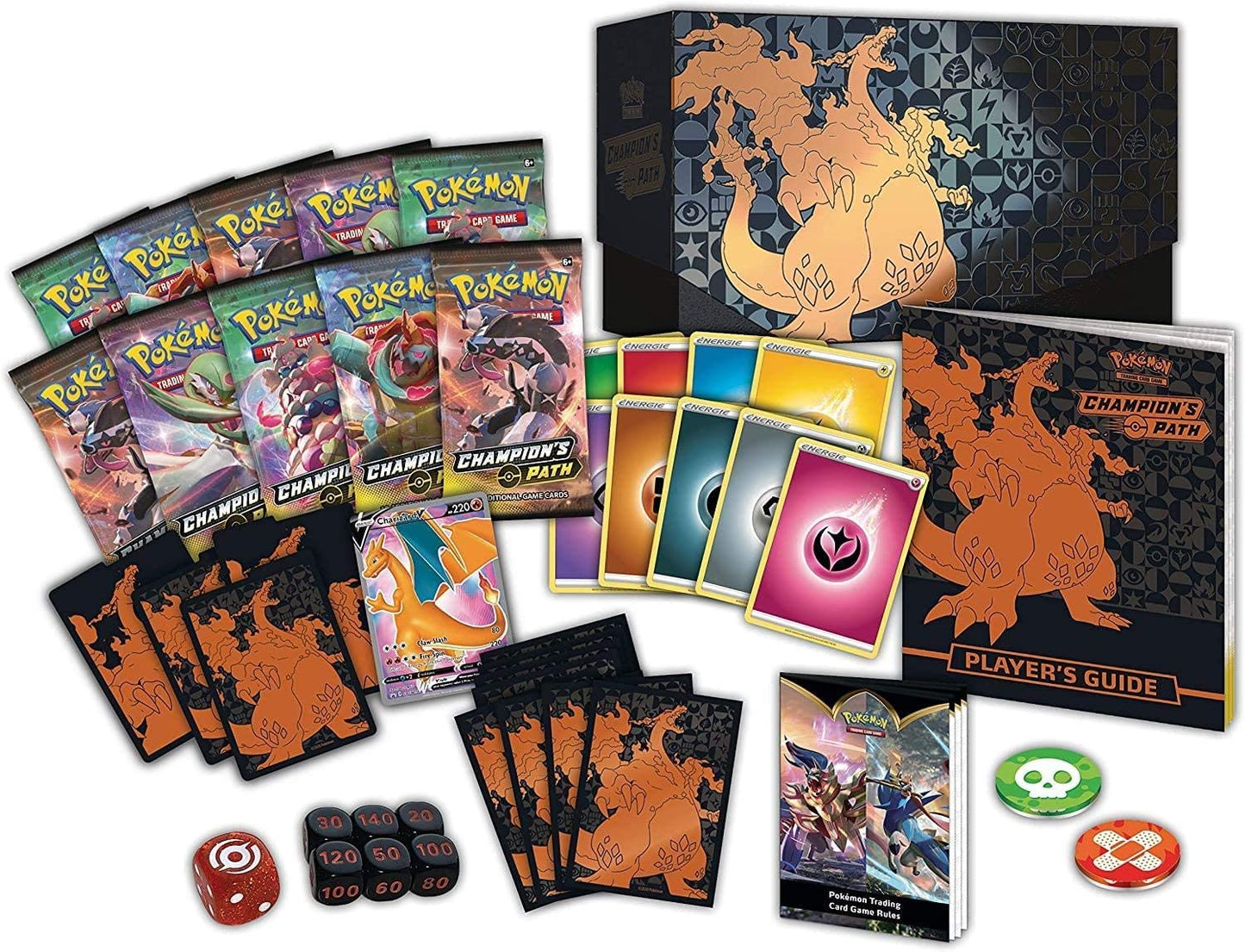 Pokemon TCG Champion's Path Elite Trainer Box - 10 Booster Packs, Multicolor, Model POK80545