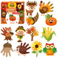 WATINC Fall Handprint Art Craft - 12Pcs Autumn Pumpkin Turkey Owl Easy DIY Craft Kit, Scarecrow Forest Animals Themed Hand Print