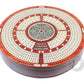 House Of Cribbage - Round Shape 4 Tracks Continuous Cribbage Board Bloodwood/Maple With Push Drawer & Place For Skunks, Corners & Won Games