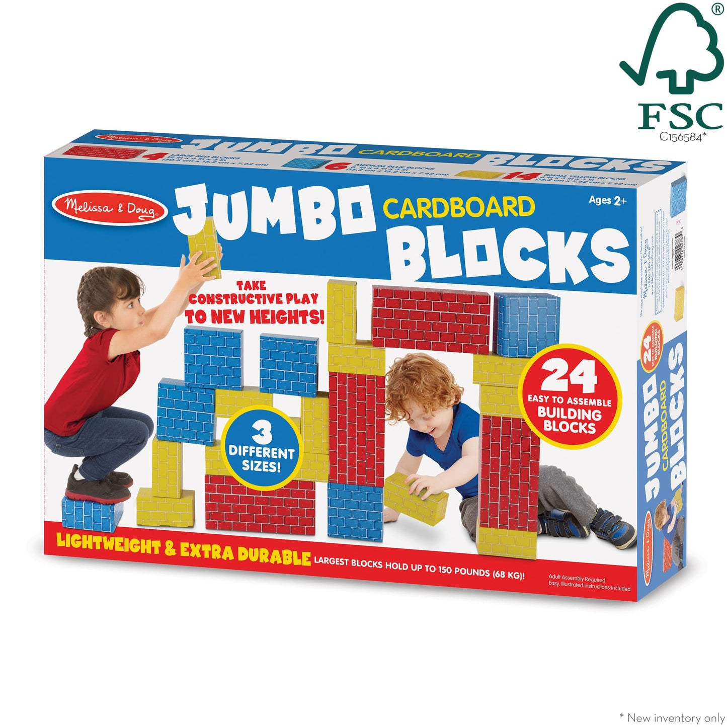 Melissa & Doug Deluxe Jumbo Cardboard Blocks (24 Pieces) - Fsc Certified