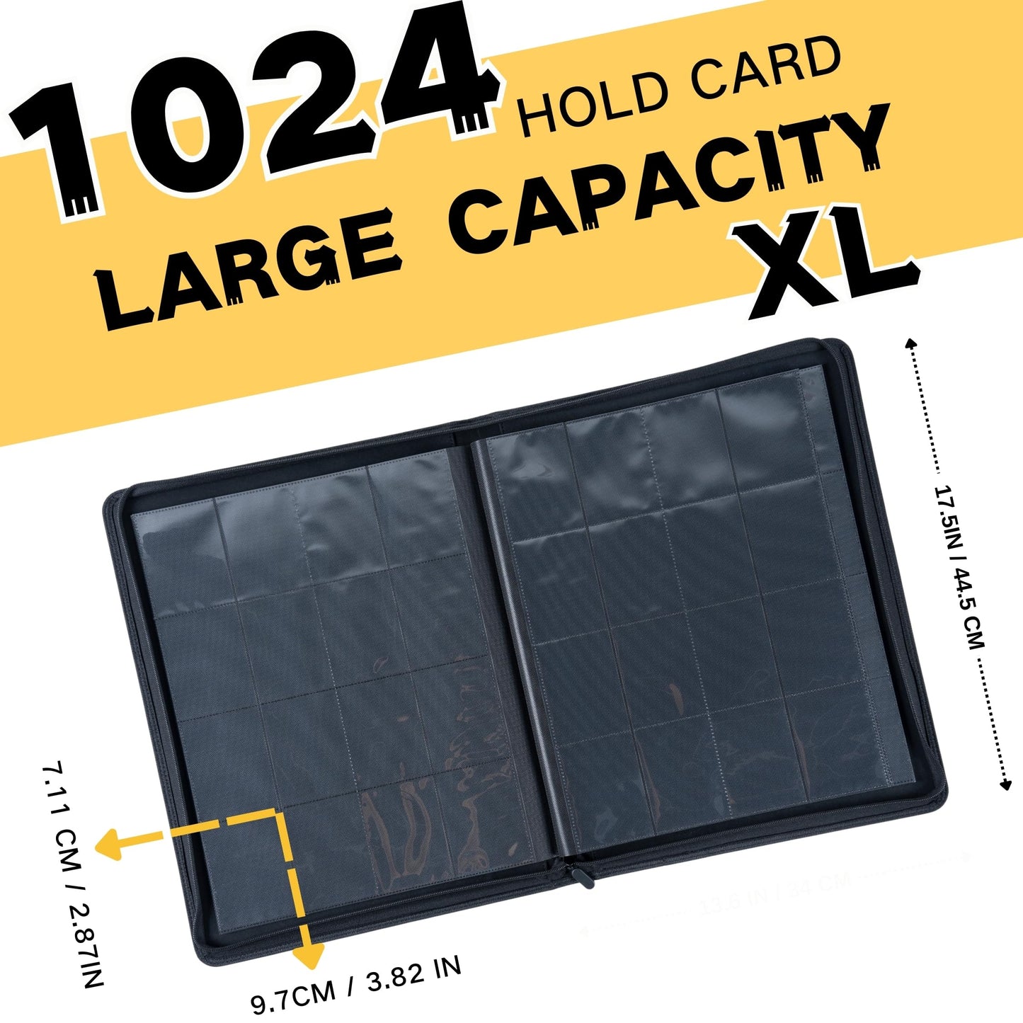 Kuooking 1000+ Pockets Trading Card Binder, 16-Pocket Card Ablum Compatible With Mtg,Sports Cards & Other Standard Size Trading