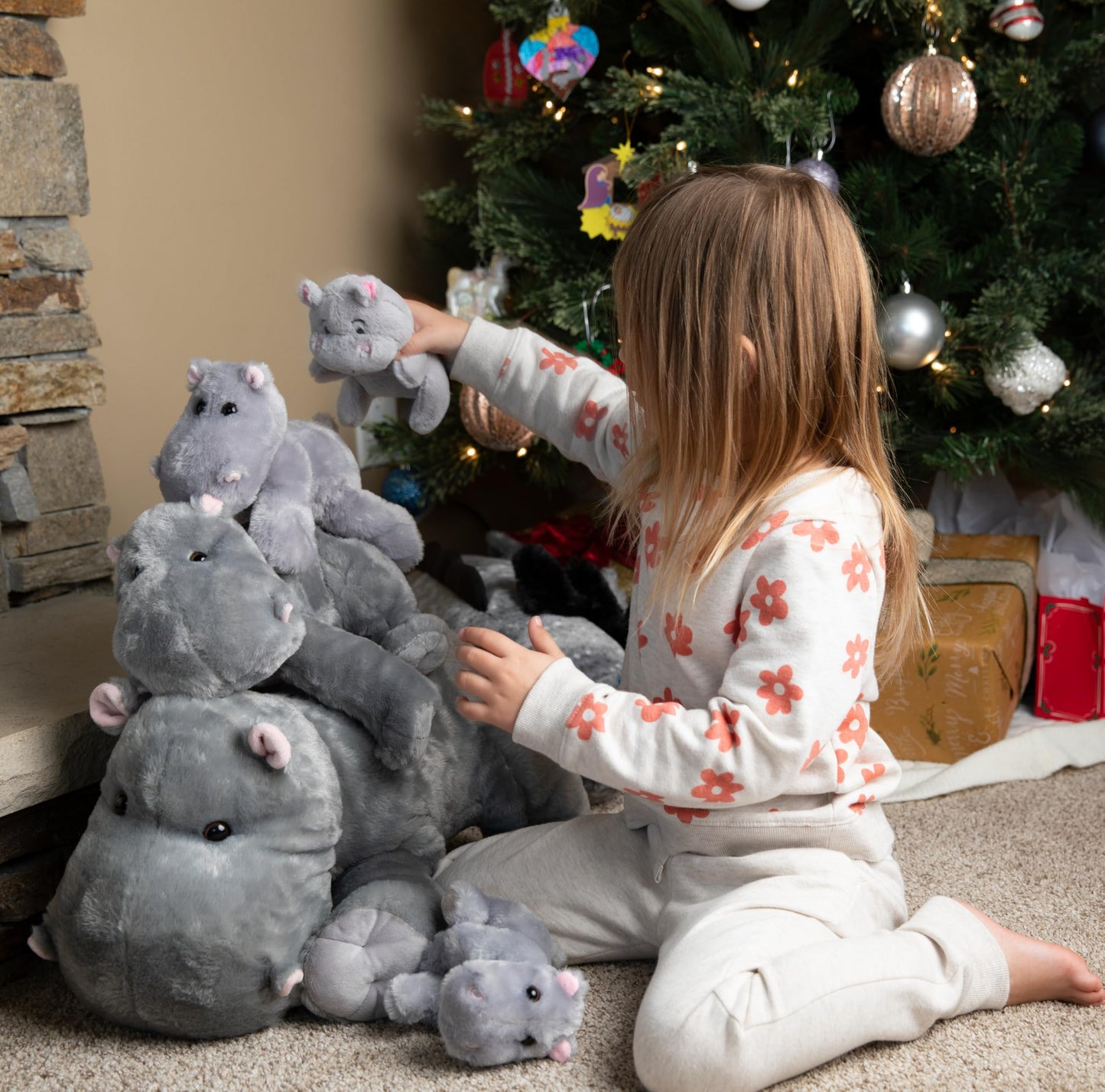 The Petting Zoo Hippo Plush Toy, 9-Inch Gray Stuffed Animal, Small Size, Model 420102 for Kids