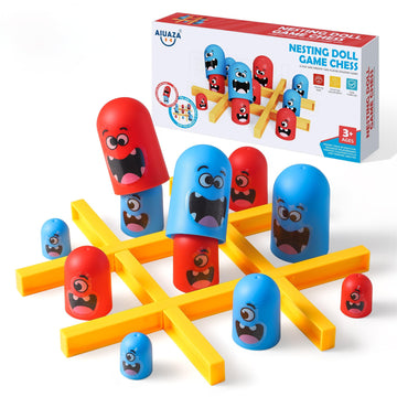 Aiuaza Tic Tac Toe Strategic Board Game For Kids And Family,Party Tabletop Games, Strategy Head To Head Games,Friendly Education
