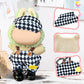 17cm Doll Clothes Labubu Clothes for 6.7inch(17cm) Dolls enhanced Doll Outfit with Hat and Accessories(Clothes Only) (Black White Beige)